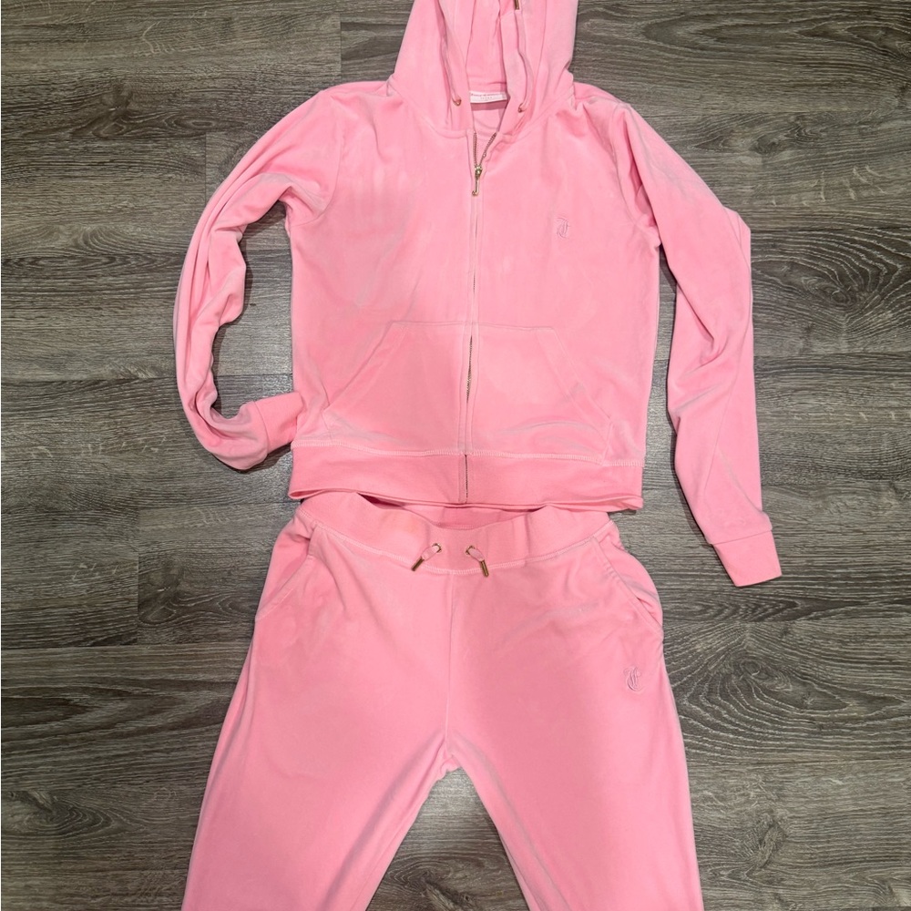 Juicy couture baby pink velour tracksuit
